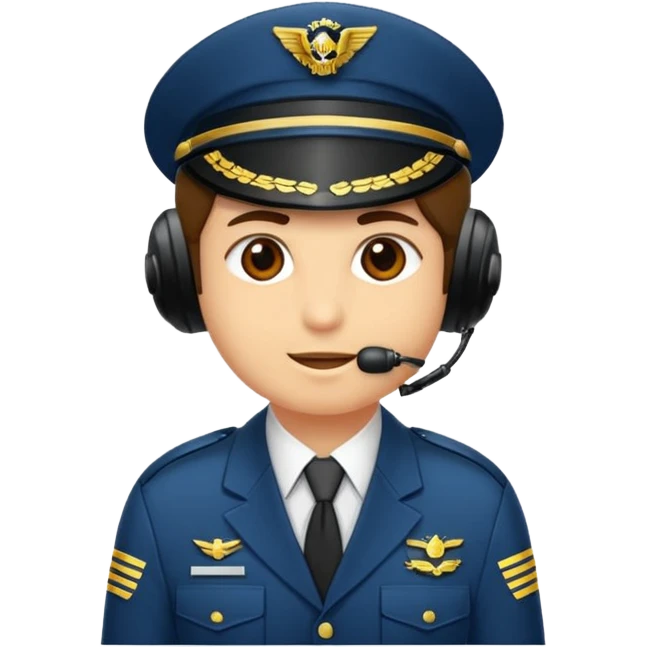 kulaklığı olan bir pilot emoji