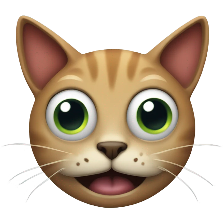 cat with cartoonish demon eyes extreme smile emoji