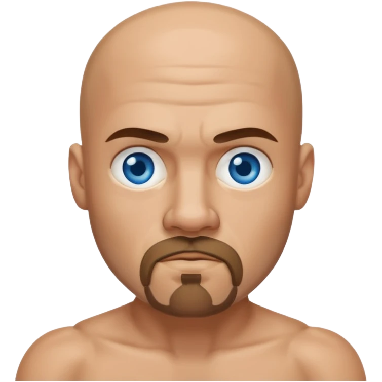 White middle age boxer goatee bald head blue eyes emoji
