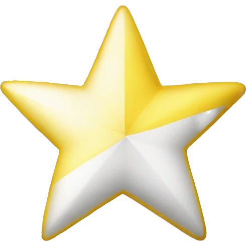 Half yellow half white star emoji