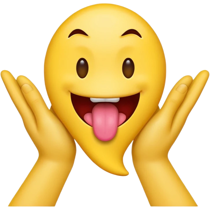 make an emoji with a tounge sticking out with hands  emoji