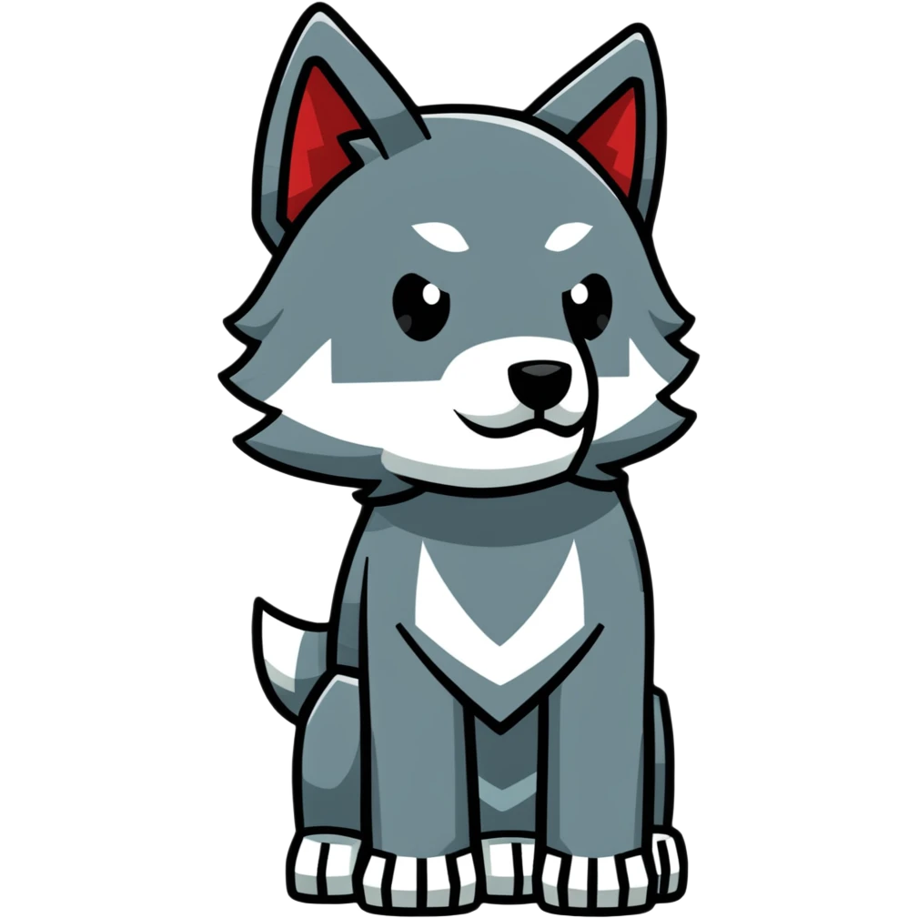 Minecraft wolf with a square shape emoji