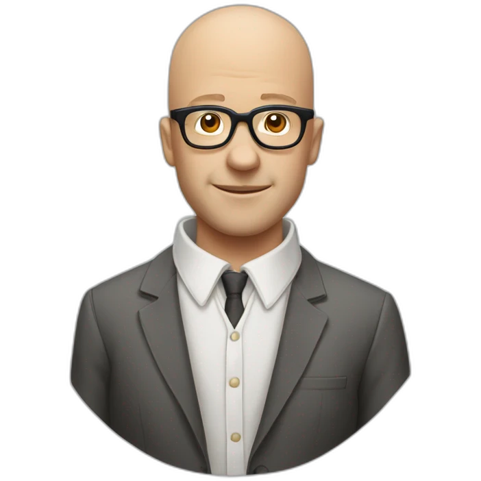 bald barry tegg with glasses and collar shirt emoji