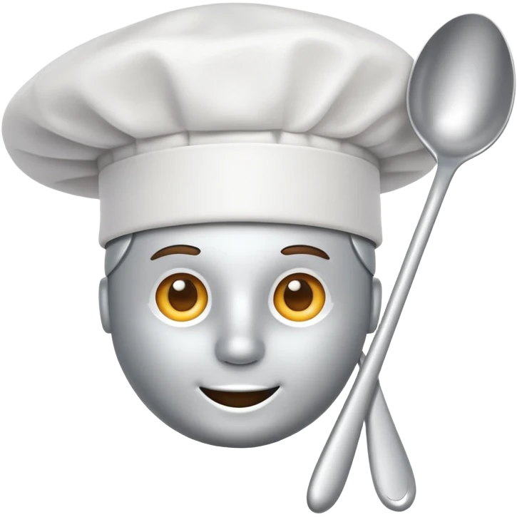 chef hat and spoon, simple and bright emoji
