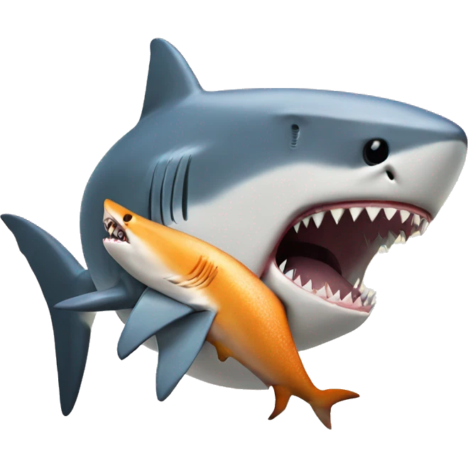 A shark eating a fish emoji