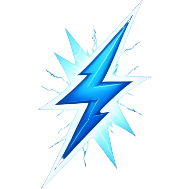 black lightning bolt, simple and clean, no extra details emoji