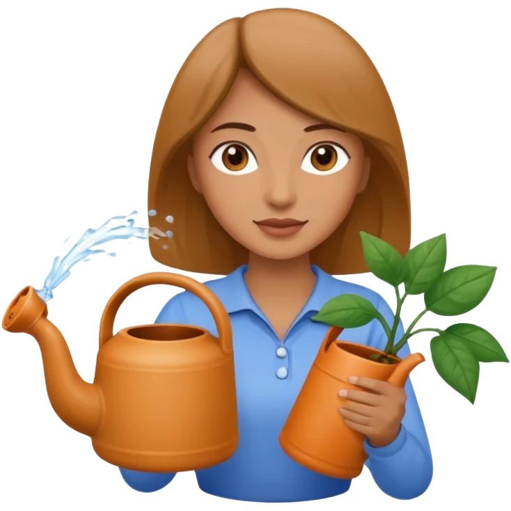 woman with watering pot emoji