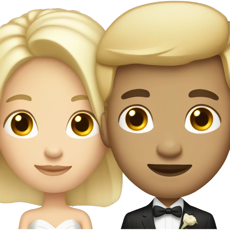 Wedding couple both with blond hair  emoji