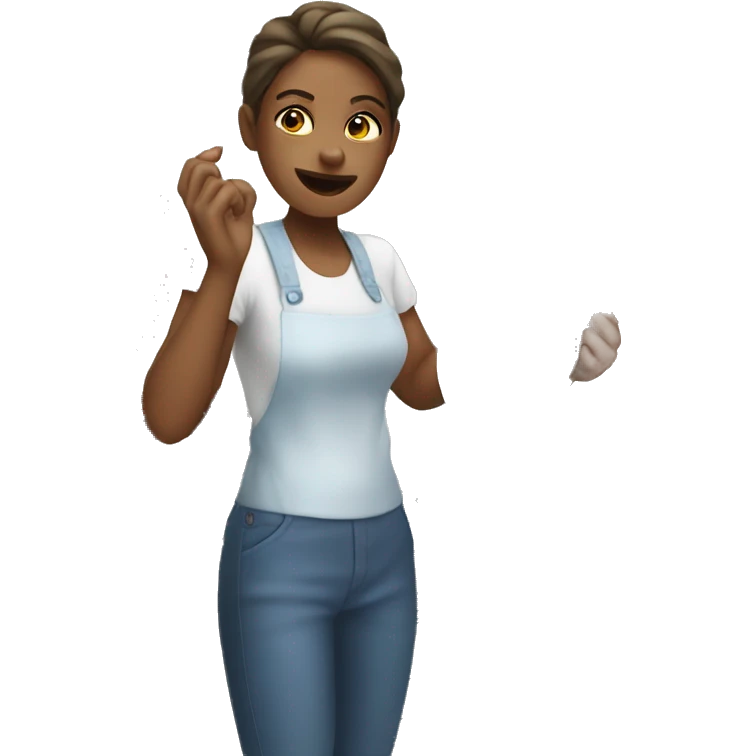 White Woman doing the dishes  emoji