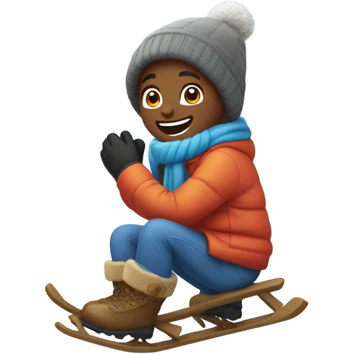boys enjoying winter fun emoji