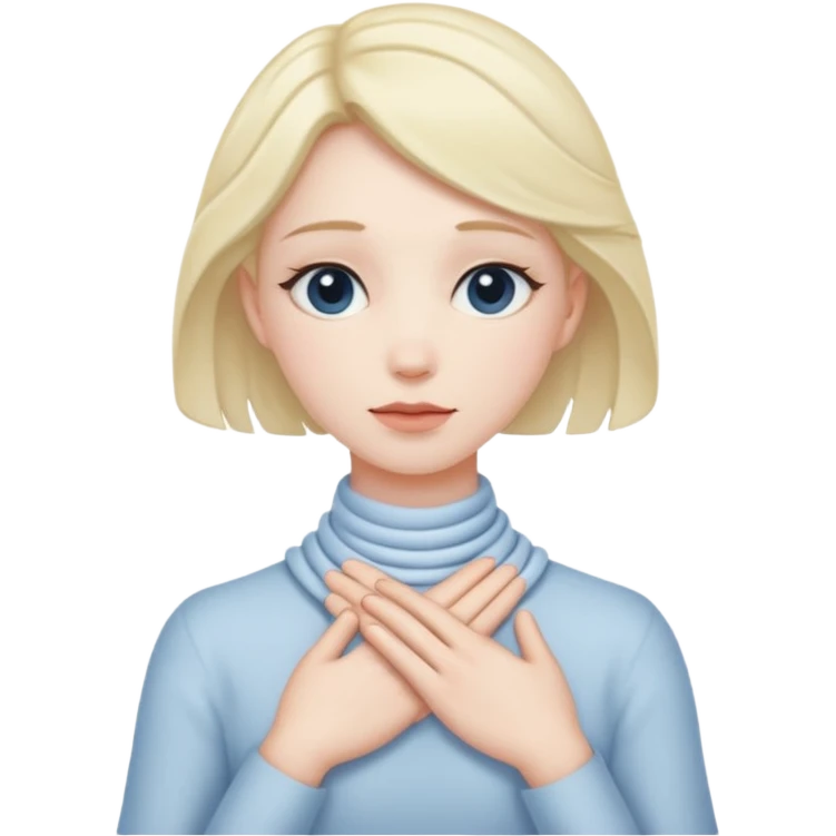 hands across neck emoji