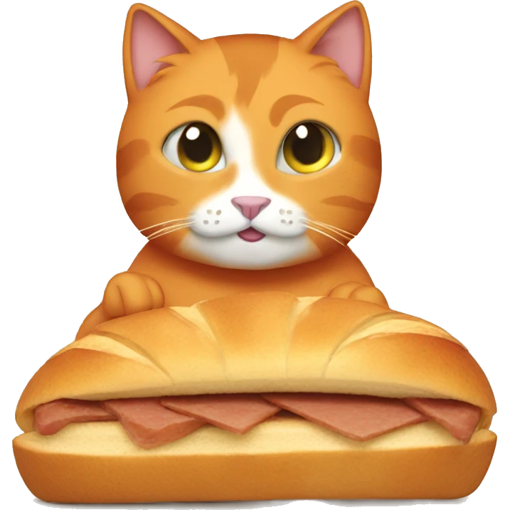 Orange cat eating bread emoji