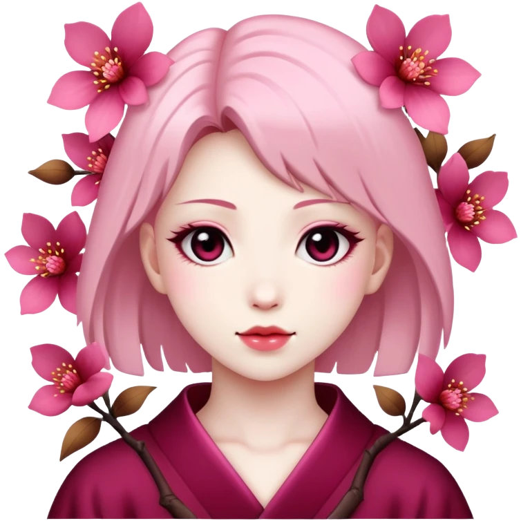 Sakura with velvet flowers emoji