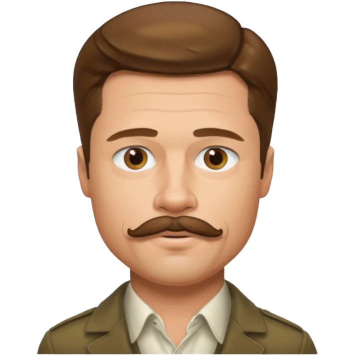 brad pitt with stache emoji