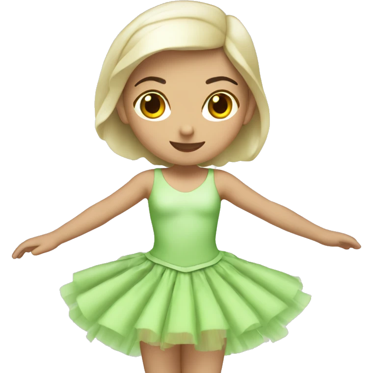 bailarina blanca verde emoji