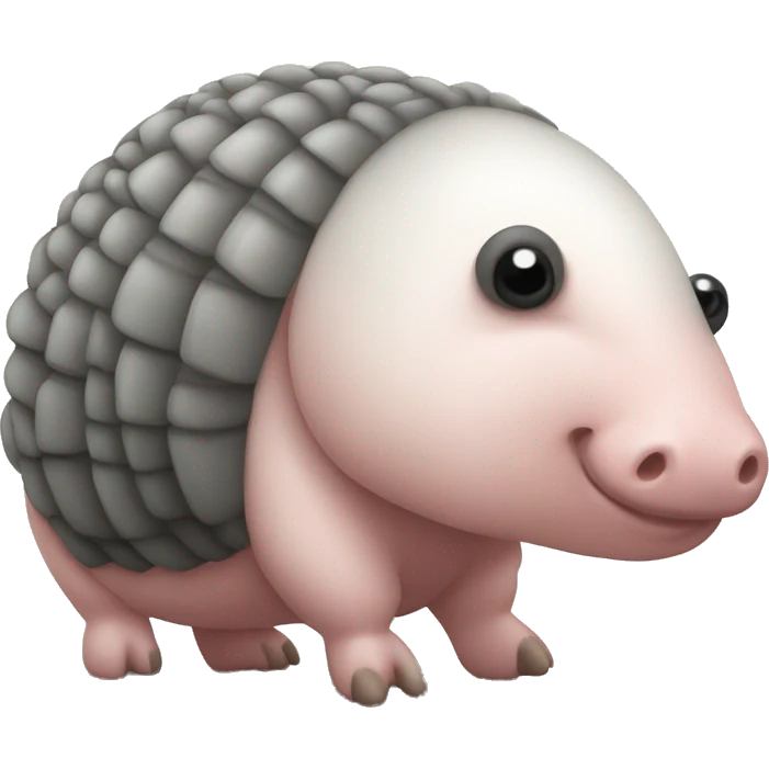 Black and white chubby armadillo pig panda centipede armadillo  emoji