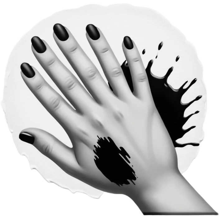 Visualize on-brand content — instantly. black white pallete preferred. hand painting on a canvas emoji