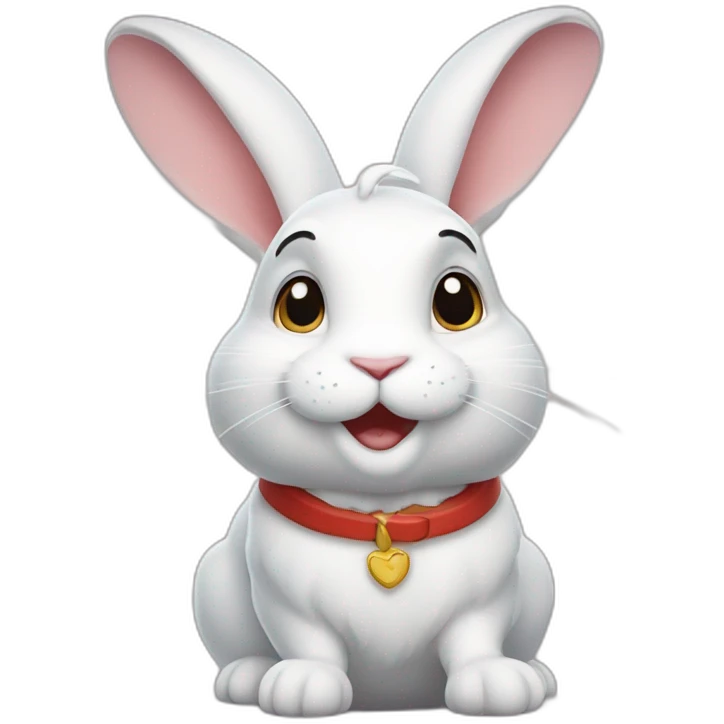 The White Rabbit from the cartoon secrets of pets emoji