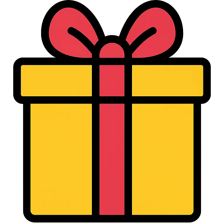 yellow giftbox, color icon style emoji