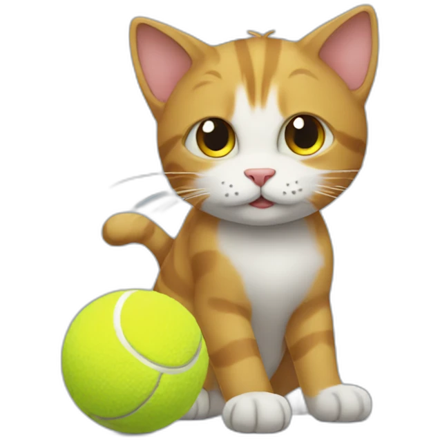 cat playing with tennis ball emoji