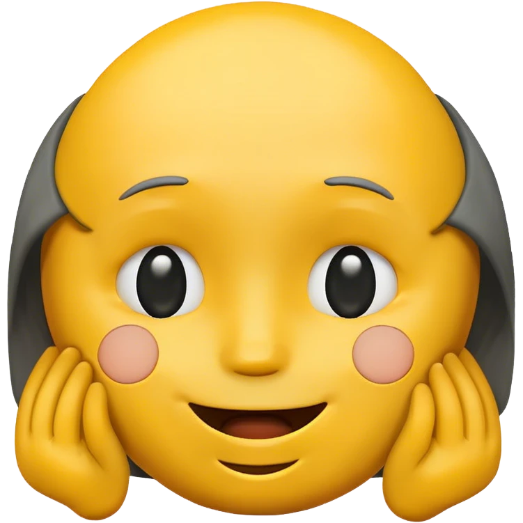 Sad face hiding behind happy face emoji