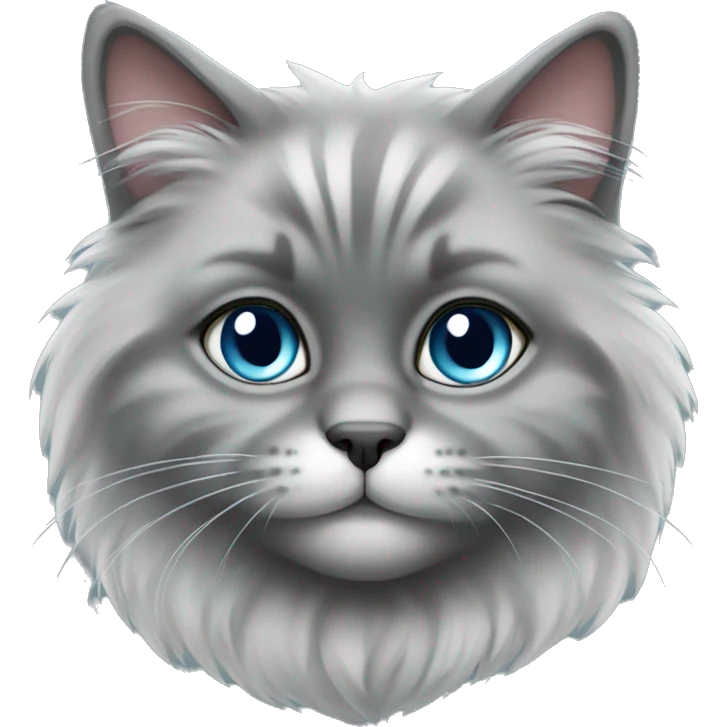 cute fluffy grey cat emoji