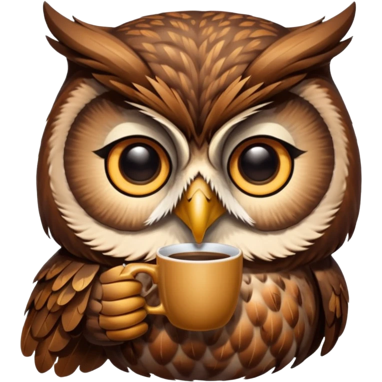 kahve içen baykuş emoji