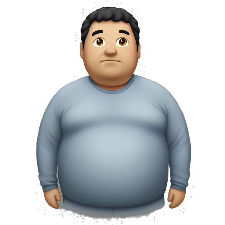 Fat guy with black hair emoji