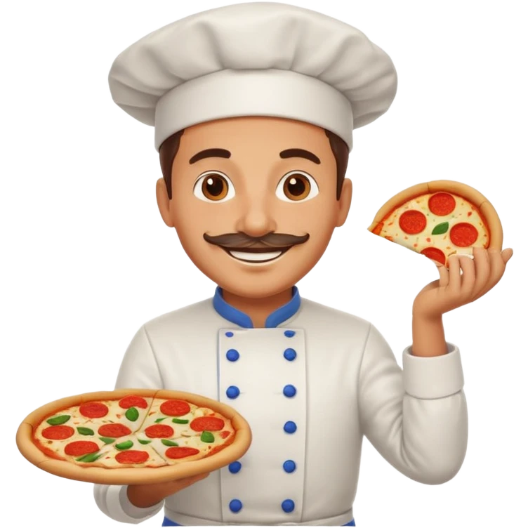 smiling Italian chef spinning pizza dough emoji