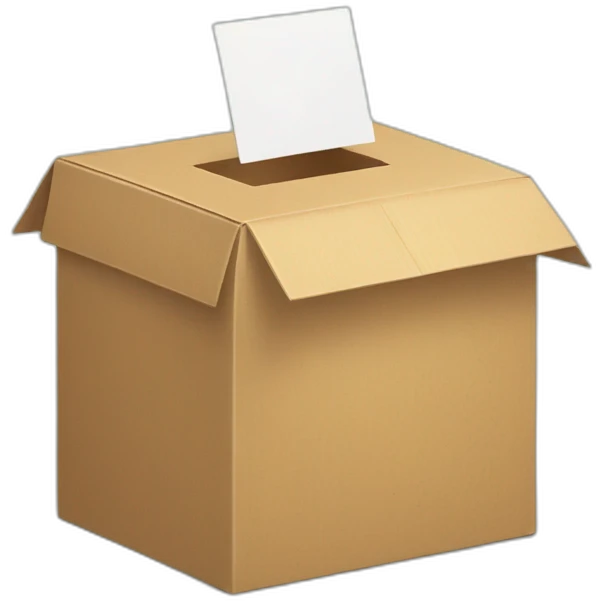Empty cartoon box with a card sticking out of it emoji