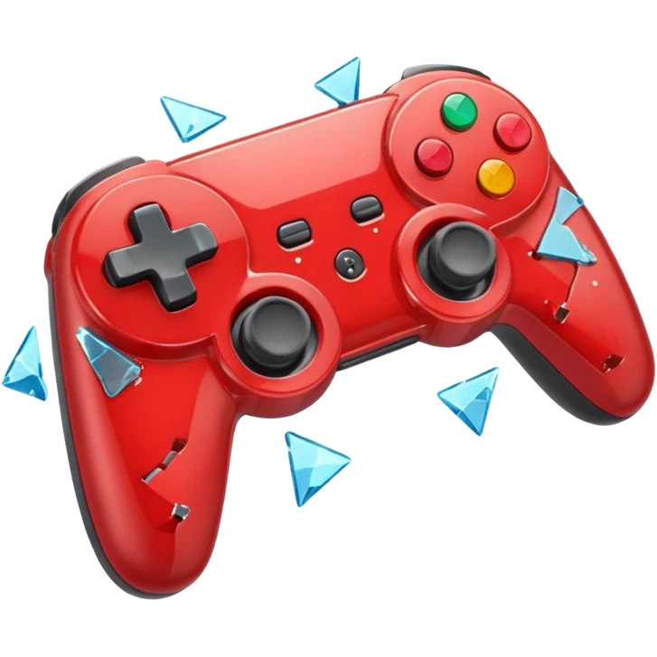 red game controller shattered shattered glass emoji