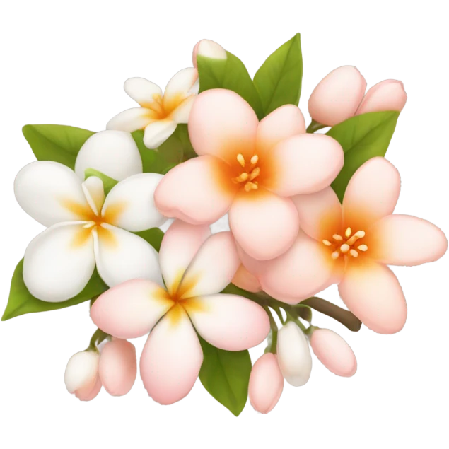 ymbols featuring peach blossoms, jasmine flowers, and orange blossoms. Incorporate soft pinks, whites, and warm orange tones to convey a romantic and dreamy feel. emoji