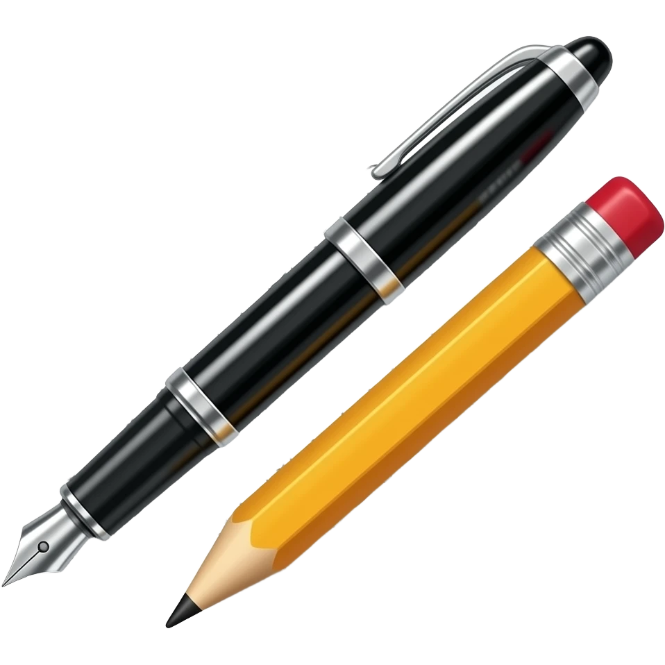 pen and pencil for a test emoji