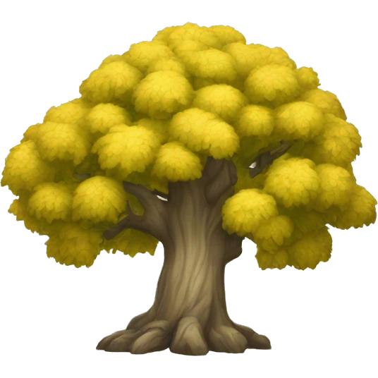 Giant yellowish bluish tree emoji