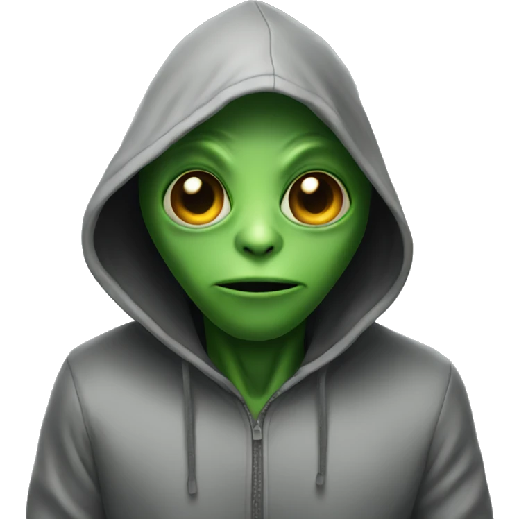 Alien wearing a hoodie emoji
