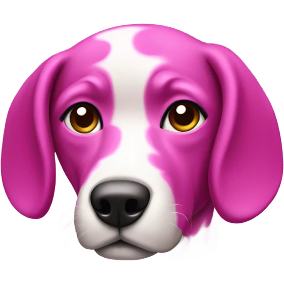 A dog with pink skin and magenta spots  emoji