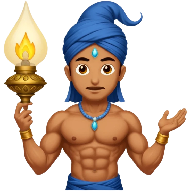 CREATE A EMOJI WHERE WHERE JINN COMES ALLADIN"S LAMPS RUB FROM IN LAMP AND SAY HUKUM MERE AAKA  emoji