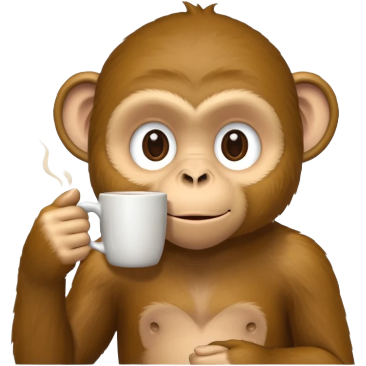 monkey sipping coffee side emoji