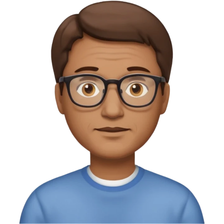 homme cheveux brun age moyen brun lunettes emoji