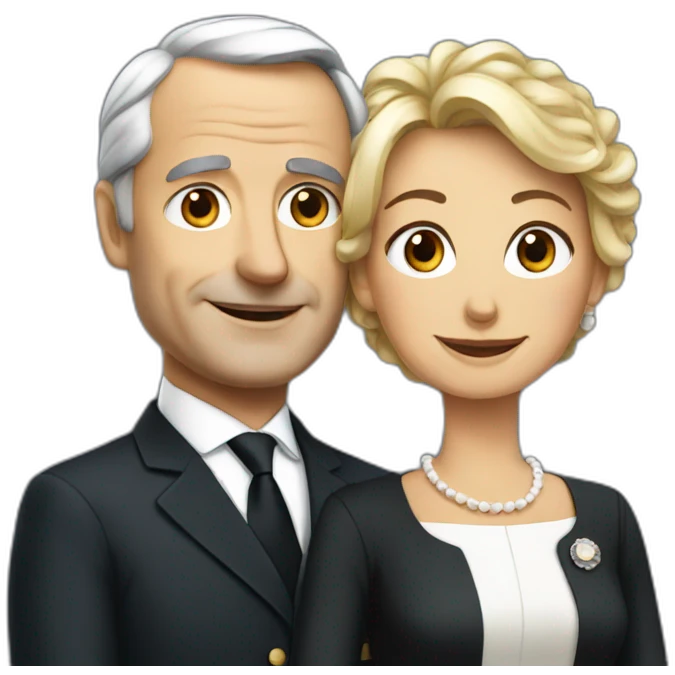 French president with his wife emoji