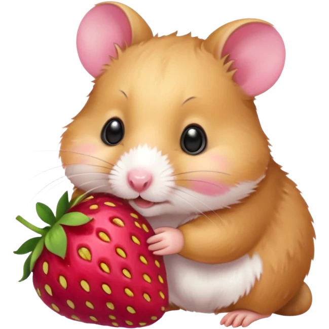hamster eating strawberries emoji