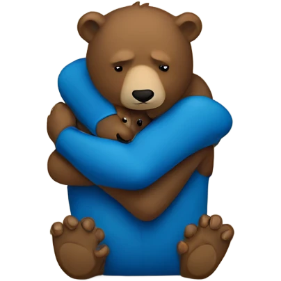 Bears hugging blue emoji