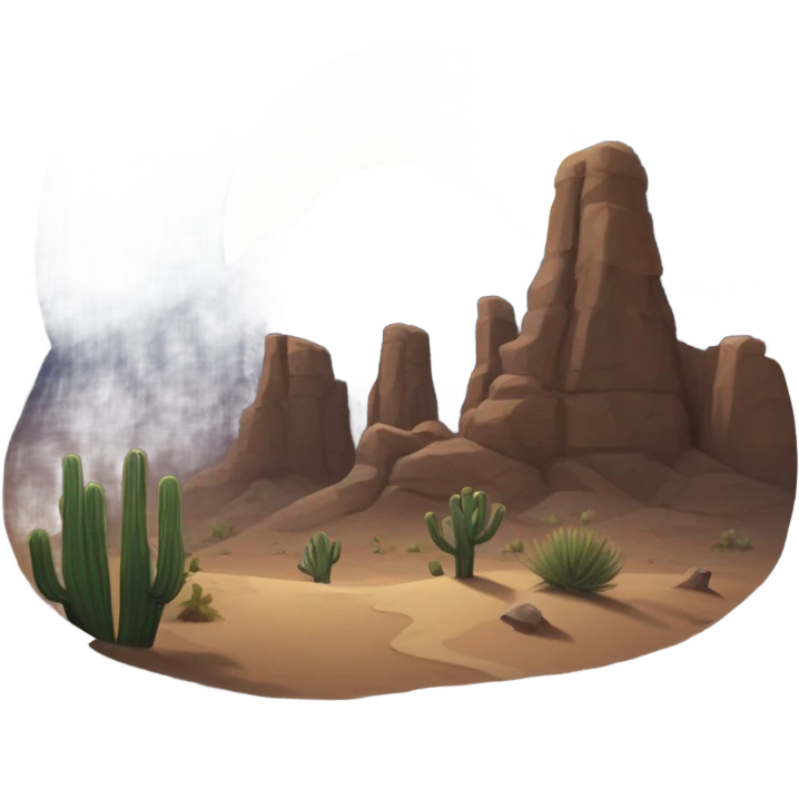 Full moon over desert mountain  emoji