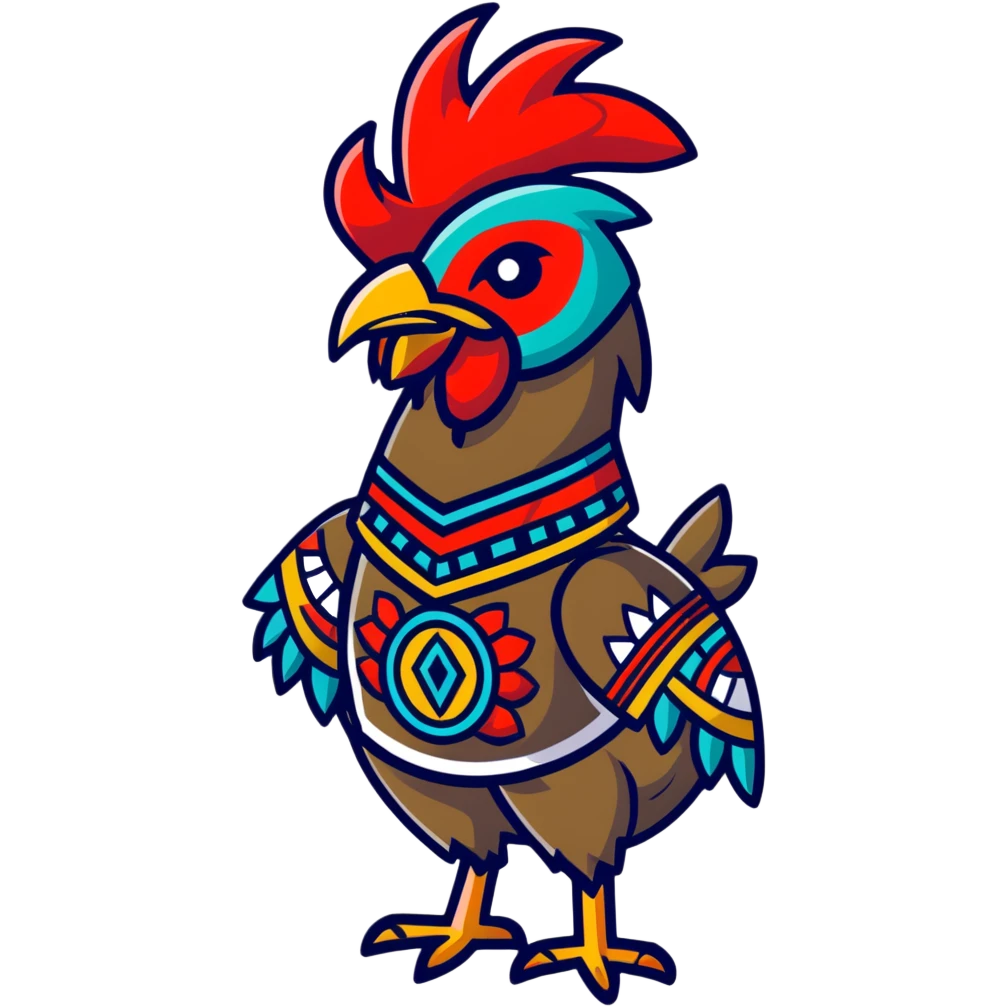 rooster shaman emoji