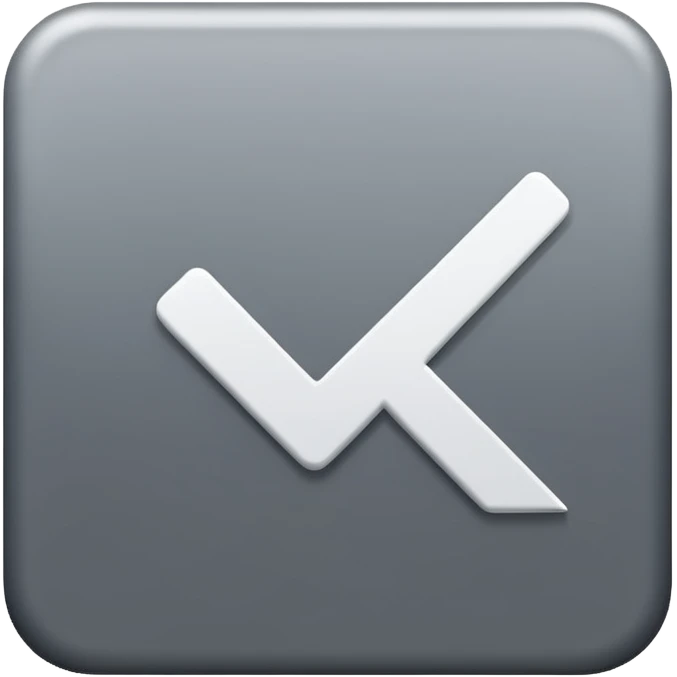 A white check inside a gray square that is tilted to the side a little bit emoji