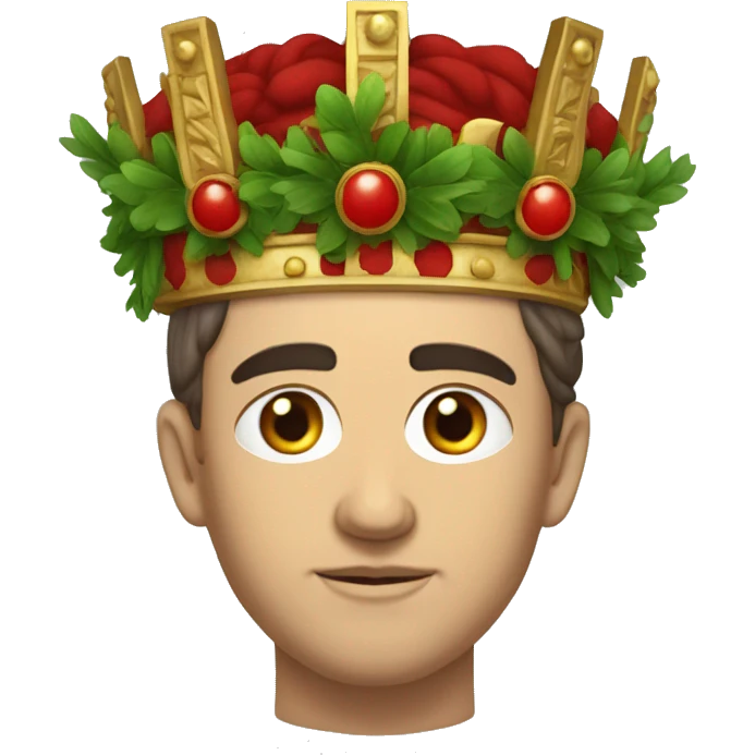 byzantine emperor Tiberius II with a wreath crown on his head emoji