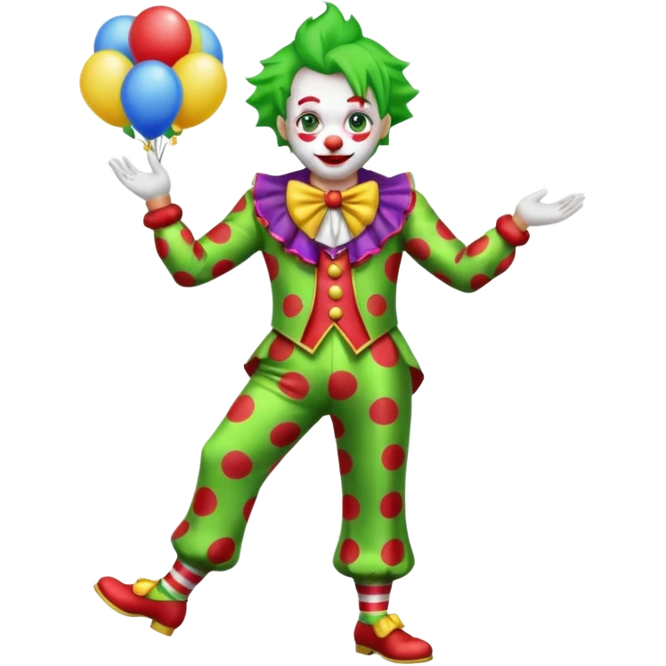 circus clown green hair full body emoji