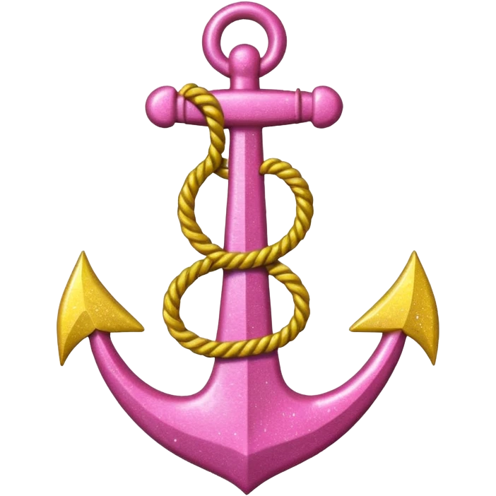 glitter pink and yellow anchor emoji