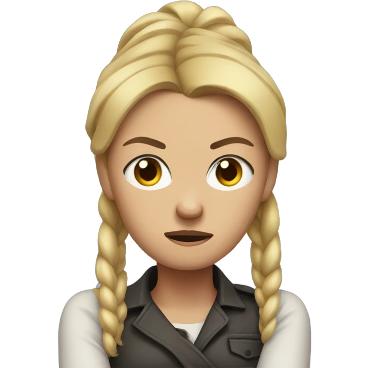 arms crossed angry woman blonde ponytail   emoji