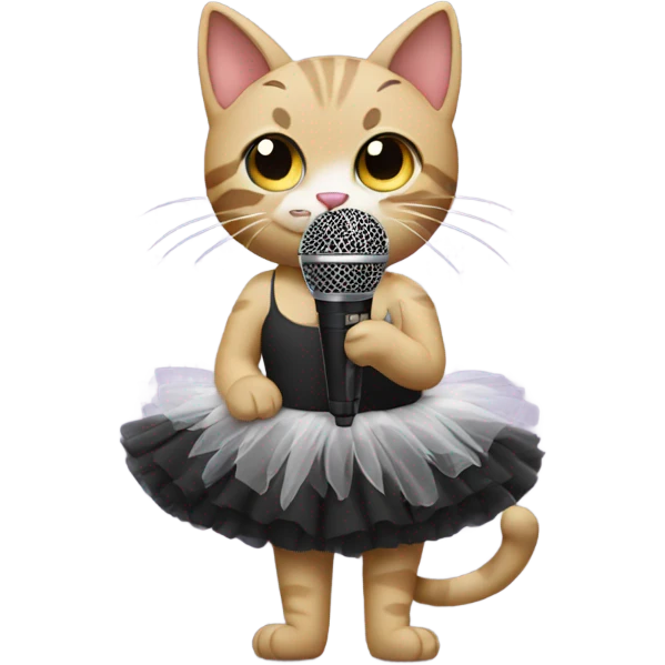 Cat with a tutu and a microphone  emoji